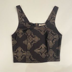 Mimi chica brocade print crop top